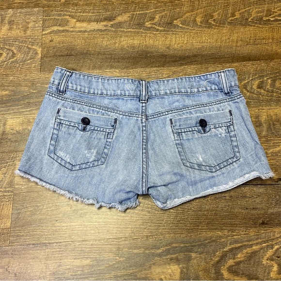 Vintage 90s Y2K American Eagle Denim/Jean Low Rise Mini Shorts Women’s Size 6 - Picture 5 of 7